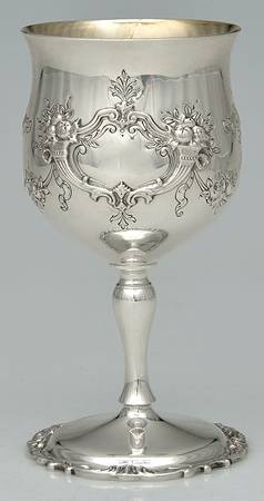 Francis I (Sterling, Hollowware, Reed&Barton, Dates) Sterling Chased Water Goblet