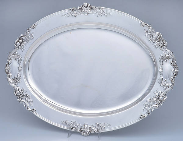 Francis I (Sterling, Hollowware, Reed&Barton, Dates) Large Sterling Meat Plate No Well