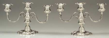 Francis I (Sterling, Hollowware, Reed&Barton, Dates) Pair of Weighted 3 Light Candelabra