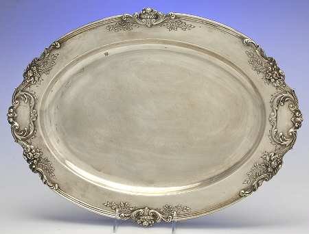 Francis I (Sterling, Hollowware, Reed&Barton, Dates) Medium Sterling Meat Plate No Well