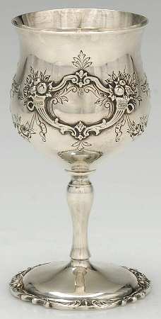 Francis I (Sterling, Hollowware, Reed&Barton, Dates) Sterling Chased Water Goblet