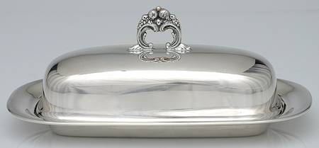 Francis I (Sterling, Hollowware, No Dates) Sterling 1/4 Lb Covered Butter with Glass Liner
