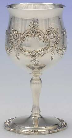 Francis I (Sterling, Hollowware, No Dates) Sterling Chased Water Goblet