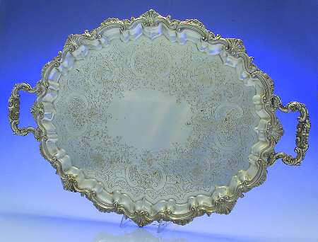 06116 (Silverplate, Hollowware) Large Silverplate Waiter Tray
