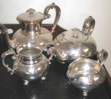 3765 (Silverplate, Hollowware) (4 Piece) Silverplate Tea Set