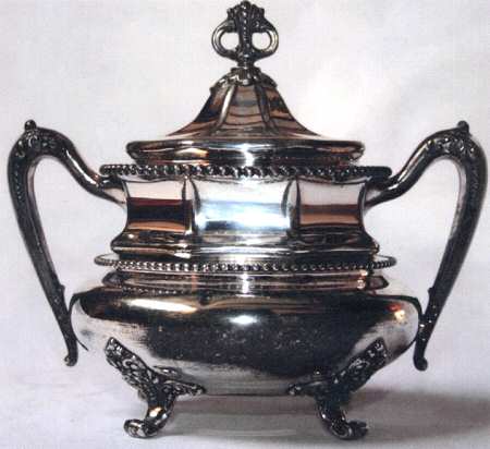 3600-Beaded (Silverplate, Hollowware) Sugar Bowl & Lid