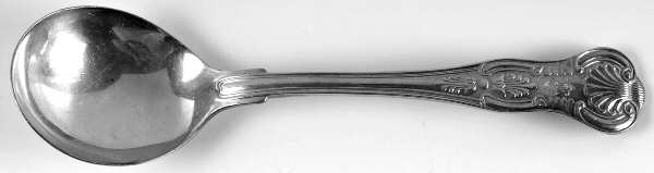 Naval (Silverplate, Kings Design) Round Bowl Soup Spoon (Gumbo)