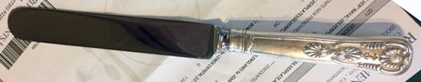 Naval (Silverplate, Kings Design) Blunt Hollow Knife with Bolster