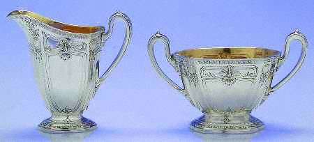 Heritage (Sterling, Hollowware) Mini Sterling Creamer and Open Sugar