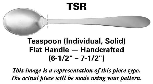 Ammonite Satin (Stainless) Teaspoon Solid Individual HC
