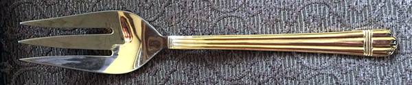 Louvre Gold Medium Solid Cold Meat Serving Fork