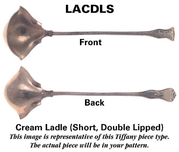 English King (Sterling, 1885, No Monograms) Short Double-Lipped Cream Ladle