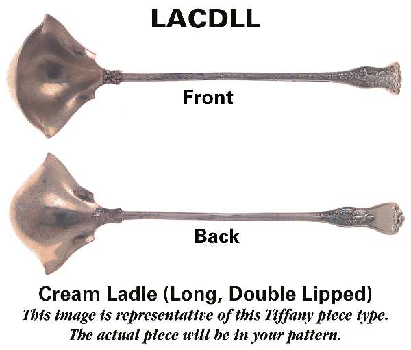Bamboo-Gold (Sterling, Gold Vermeil, 1961) Long Double-Lipped Cream Ladle