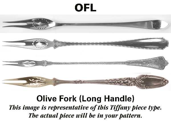Shell & Thread (Sterling, 1905, No Monograms) Long Handle Olive Fork