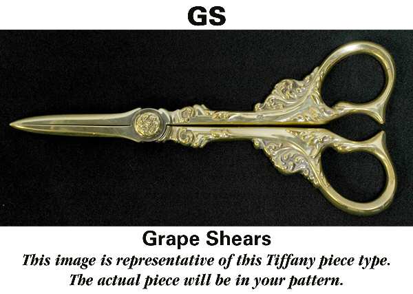 English King (Sterling, 1885, No Monograms) Grape Shears with Hollow Handle
