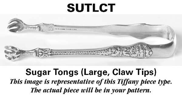 Japanese Gold (Strl, 1871, Gold Vermeil) Large Sugar Tongs W/Claw Tips