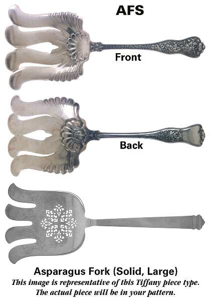 Audubon (Sterling, 1956) Large Solid Asparagus Serving Fork