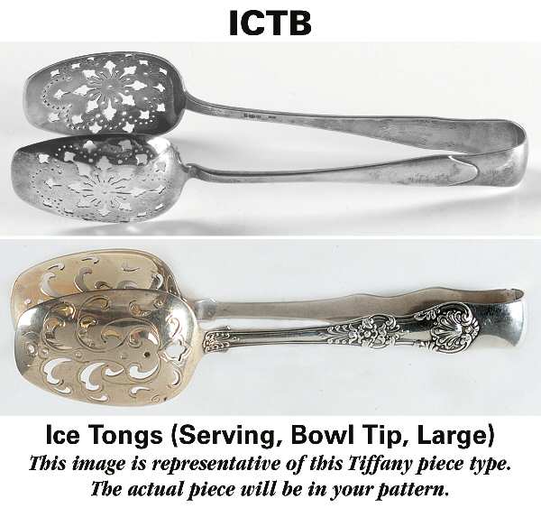 Shell & Thread (Strl, 1905, GoldVermeil) Large Ice Serving Tongs with Bowl Tips