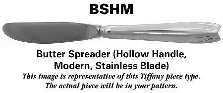 Clinton Engraved (Sterling, No Monograms) Modern Hollow Butter Spreader (Stainless)