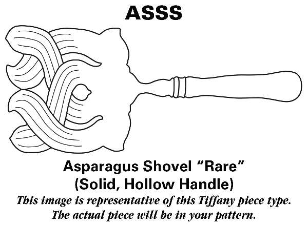English King (Sterling, 1885, No Monograms) Asparagus Shovel w/Hollow Handle/Sterling Shovel