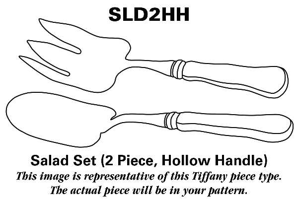 English King (Sterling, 1885, No Monograms) Hollow Handle 2-Piece Salad Set