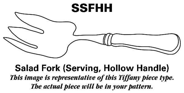 English King (Sterling, 1885, No Monograms) Hollow Handle Salad Serving Fork