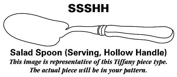English King (Sterling, 1885, No Monograms) Hollow Handle Salad Serving Spoon
