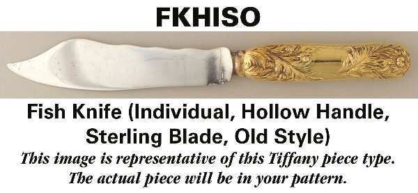 Olympian Gold (Sterling, 1878, Gold Vermeil) Old Style Indiv  Hollw Fish Knife Wsterling Blade