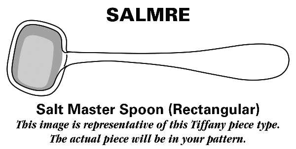 English King (Sterling, 1885, No Monograms) Rectangular Master Salt Spoon