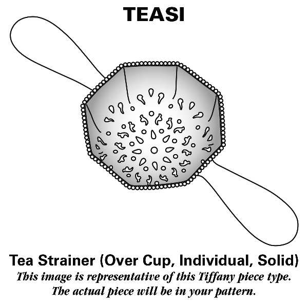 English King (Sterling, 1885, No Monograms) Solid Individual Overcup Tea Strainer