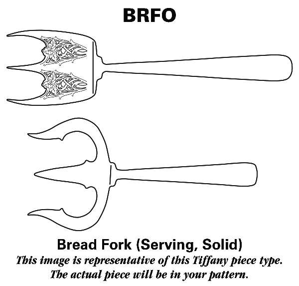 English King (Sterling, 1885, No Monograms) Solid Bread Serving Fork