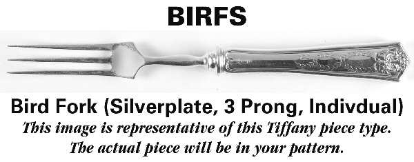 Shell & Thread (Sterling, 1905, No Monograms) Individual Silverplate Prong Bird Fork