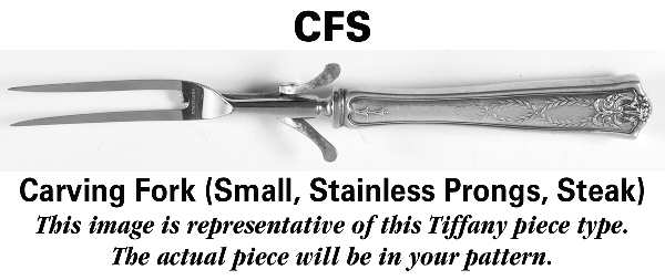 Audubon (Sterling, 1956) Small Steak Carving Fork with Stainless Prongs