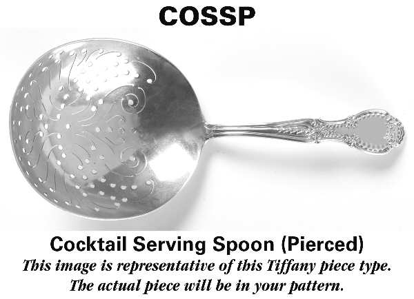 English King (Sterling, 1885, No Monograms) Pierced Cocktail Serving Spoon