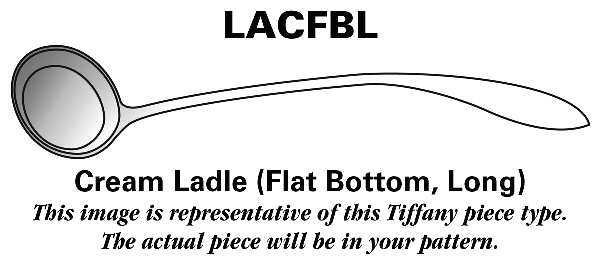 English King (Sterling, 1885, No Monograms) Long Flat-Bottom Cream Ladle