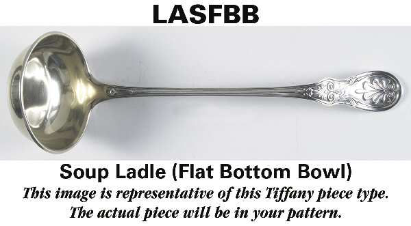 English King (Sterling, 1885, No Monograms) Soup Ladle with Flat Bottom Bowl