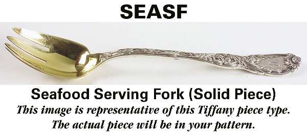 Flemish (Sterling, 1911, No Monograms) Seafood Serving Fork Solid Piece