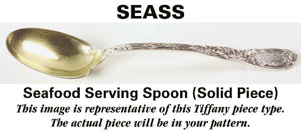 Flemish (Sterling, 1911, No Monograms) Seafood Serving Spoon Solid Piece