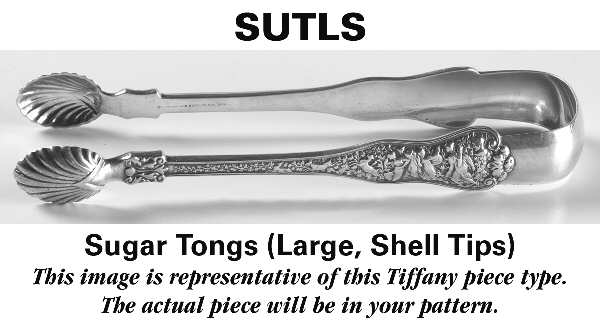 Olympian Gold (Sterling, 1878, Gold Vermeil) Sugar Tongs Large with Shell Tips