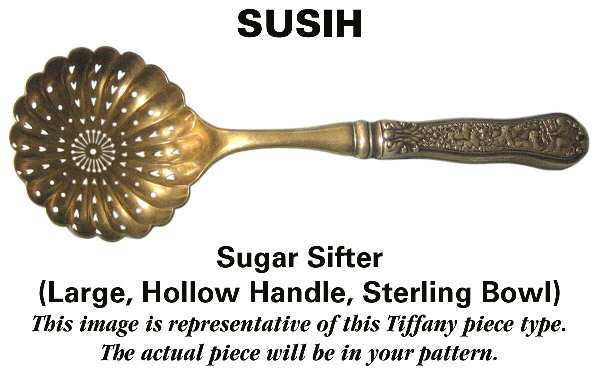 Olympian Gold (Sterling, 1878, Gold Vermeil) Large Hollow Handle Sugar Sifter,Sterling Bowl
