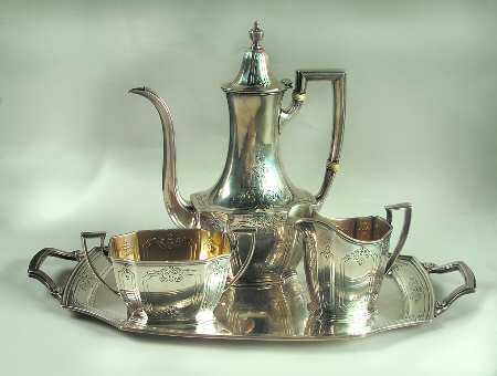 D687 (Sterling, Hollowware) 4 Piece Mini Coffee Set (SCPM, SCRM, SSUOM, STRDEM)