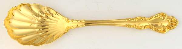 Golden Spanish Baroque (Gold Vermeil, 1965) Sugar Shell Spoon