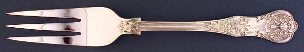 Queens (Silverplate) Large Solid Cold Meat Serving Fork