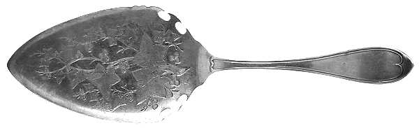 Oval Thread (Silverplate, 1880) Large Solid Bright Cut Pie Knife