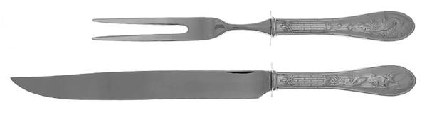 Japanese Bird and Bamboo (Stainless) Small Solid 2-Piece Steak Carving Set
