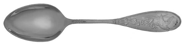 Japanese Bird and Bamboo (Stainless) Solid Serving Spoon