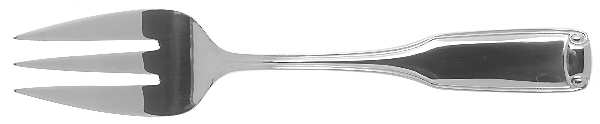 Silver Scroll (Stainless) Medium Solid Cold Meat Serving Fork