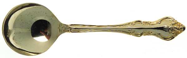 RXV2-Gold Electroplate Round Bowl Soup Spoon (Cream Soup)