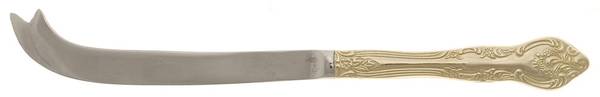 RXV2-Gold Electroplate 2 Prong Solid Handle Cheese/Bar Knife