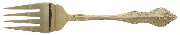 RXV2-Gold Electroplate Medium Solid Cold Meat Serving Fork